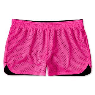 Xersion Reversible Mesh Dolphin Shorts   Girls 6 16 and Plus, Black/Pink, Girls