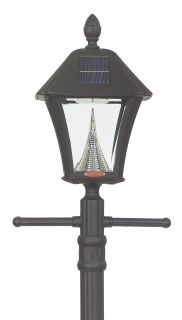Gama Sonic GS106SG Solar Post Light, Baytown Lamp Post w/EZ Anchor Black