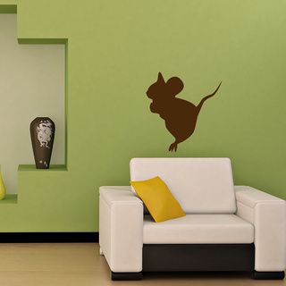 Mouse Animal Beast Wall Vinyl Decal Art Design Murals Interior Decor Sticker (Glossy brownEasy to applyDimensions 25 inches wide x 35 inches long )
