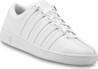 Mens K Swiss Classic Luxury Edition   White Gym Shoes