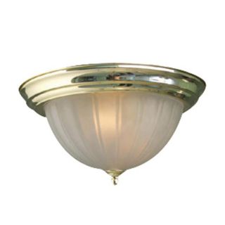Woodbridge Lighting Basic 1 light Melon Glass Polished Brass Flush Mount