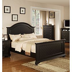 Napa Black King size Bed (BlackChevron pattern veneer on head board and foot boardThis bed features solid wood for long lasting durabilityBox spring is requiredDimensions 84 inches high x 87 inches wide x 60 inches deepAssembly required. This product shi