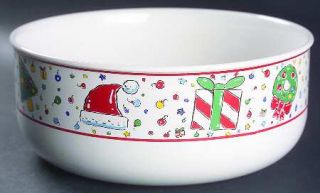 Block China Christmas Party 9 Round Vegetable Bowl, Fine China Dinnerware   Col