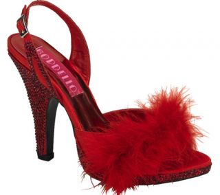 Womens Bordello Siren 04   Red Satin Ornamented Shoes