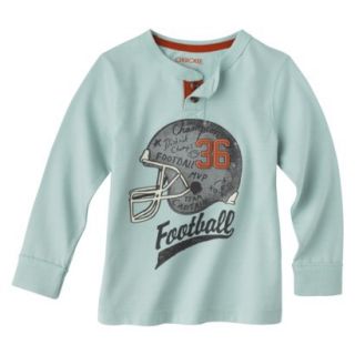 Cherokee Infant Toddler Football Boys Henley Shirt   Aqua 12 M