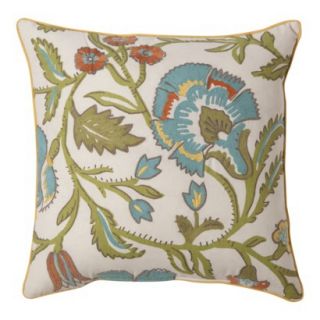Threshold Embroidered Jacobean Floral Toss Pillow   Multi (18x18)