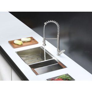 Ruvati RVC1382 Combo Stainless Steel Kitchen Sink and Stainless Steel Set