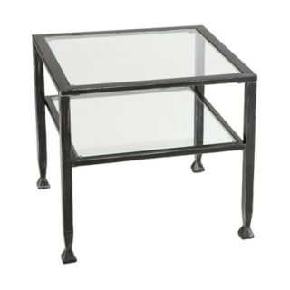 Accent Table Distressed Metal Cocktail Table   Black