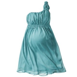 Merona Maternity One Shoulder Rosette Dress   Blue M