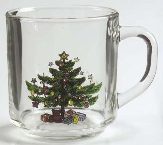 Nikko Happy Holidays Glassware Mug, Fine China Dinnerware   Christmas Tree W/Sta