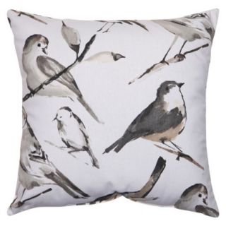 Bird Toss Pillow   Charcoal (18x18)
