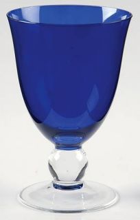 Lenox Holiday Gems Cobalt Water Goblet   Cobalt Blue Bowl, Clear Stem