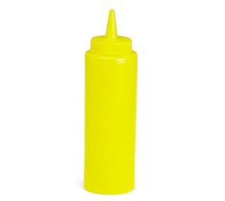 Tablecraft 8 oz Mustard Squeeze Dispenser w/ Cone Tip, Soft Poly, Yellow