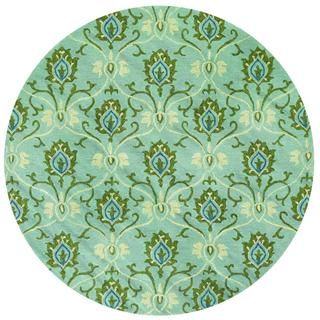 Fresco Regency/seafoam 710 Round Rug (Sea FoamSecondary colors Aqua Blue, Gold, Ivory, Moss & SeagrassPattern FloralTip We recommend the use of a non skid pad to keep the rug in place on smooth surfaces.All rug sizes are approximate. Due to the differe