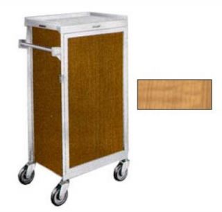 Lakeside Tray Delivery Cart w/ (6) 16 x 22 in & Removable Door, Light Maple