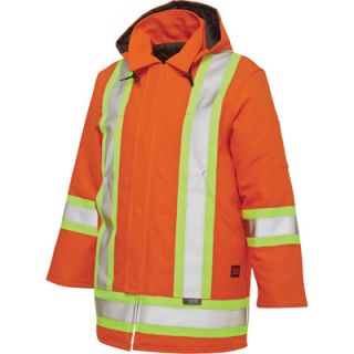 Tough Duck Hooded Class 2 High Visibility Parka   Orange, Small, Model# S17471