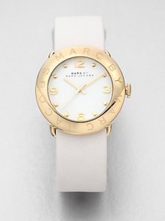 Marc by Marc Jacobs Amy Goldtone Stainless Steel & Leather Watch   White Gold