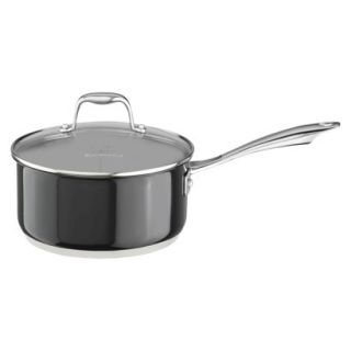 KitchenAid 3 Quart Stainless Steel Saucepan with Lid   Black