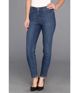 Anne Klein Leo Skinny Ankle w/ Exposed Zipper in Antique Wash Womens Jeans (Blue)