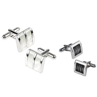 Basacc Silvertone Cufflink Set (0.56 inches wide x 0.56 inches longAll rights reserved. All trade names are registered trademarks of respective manufacturers listed.California PROPOSITION 65 WARNING This product may contain one or more chemicals known to