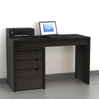 Nexera Sereni T Computer Desk with Filing Cabinet   Black   MFI415 1