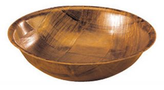 Tablecraft 12 in Woven Wood Salad Bowl, Mahogany, Round Bottom, 4 Ply