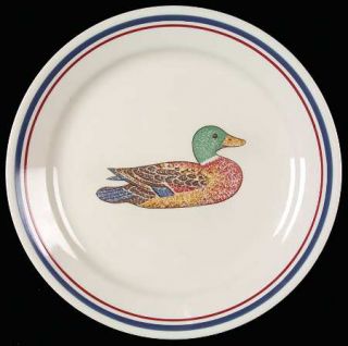 Corning Duck Dinner Plate, Fine China Dinnerware   Corelle,Blue&Maroon Bands,Duc