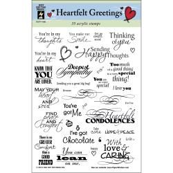 Hot Off The Press Acrylic Stamps 6x8 Sheet heartfelt Greetings