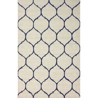 Nuloom Handmade Trellis Ivory Cotton Rug (5 X 8) (BluePattern AbstractTip We recommend the use of a non skid pad to keep the rug in place on smooth surfaces.All rug sizes are approximate. Due to the difference of monitor colors, some rug colors may vary