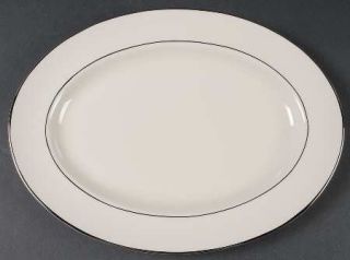 Pickard Horizon 12 Oval Serving Platter, Fine China Dinnerware   Platinum Trim