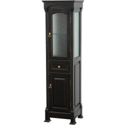 Wyndham Collection Andover Bathroom Linen Tower Black Solid Oak (BlackDimensions 18 inches wide x 16 inches deep x 65 inches highProfessional installation recommended. This product ships in one pallet.  )