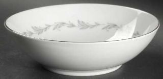 Mikasa Cherish Coupe Cereal Bowl, Fine China Dinnerware   Gray Scroll Ring,   Pl