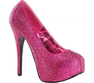 Womens Bordello Teeze 06R   Hot Pink Satin/Rhinestone High Heels