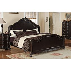 Jensen King size Bed (Alder solidsFinish Deep merlot finishThe deep merlot finish will complement any bedroom decorHand carved head board and foot boardThis bed features solid alder wood and is constructed for long lasting durabilityBox spring is require