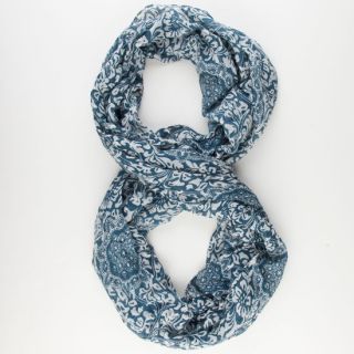 Medallion Print Infinity Scarf White/Blue One Size For Women 238610172