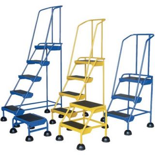Vestil Commercial Rolling Ladder   Spring Loaded, 4 Steps, 300 Lb. Capacity,