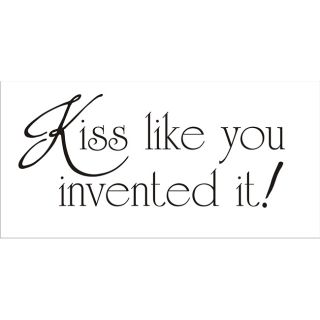 Kiss Like You Invented It Vinyl Wall Art (Matte blackMaterials Matte indoor vinylDimensions 11 inches high x 25 inches longTransfers to the wall in minutesEasy to apply, easy to remove and looks like hand paintingWorks well on any smooth to semi smooth 