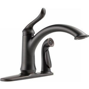 Delta Faucet 3353 RB DST Linden Single Handle Kitchen Faucet With Integral Spray