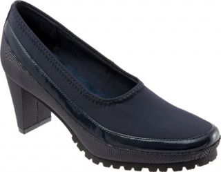 Womens SoftWalk Mendi   Navy Stretch/Patent Casual Shoes