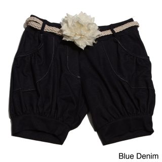 Paulinie Collection Girls Flower Belt Shorts
