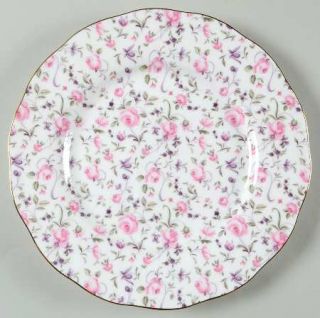 Royal Albert Rose Confetti Salad Plate, Fine China Dinnerware   Pink & Purple Fl