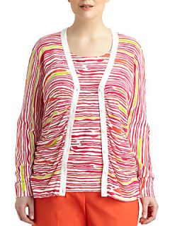 Printed Ruched Cardigan  