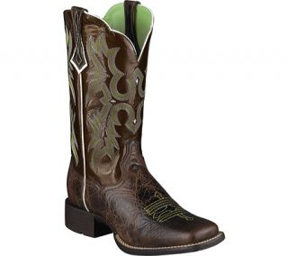 Womens Ariat Tombstone   Chocolate Chip/Brown Patent Full Grain Leather Boots