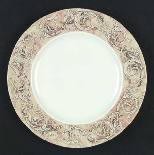 Sasaki China Venetian Scroll Dinner Plate, Fine China Dinnerware   Tan Scrolls O