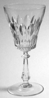 Unknown Crystal Cama Water Goblet   Lippert, Cut Lines, Knob Stem