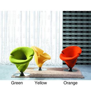 Tulip Microfiber Leisure Chair (Green, yellow, white, orange, redMaterials MetalUpholstery materials MicrofiberIndoor/outdoor IndoorDimensions 31 inches high x 28 inches wide x 28 inches deepAssembly requiredAvoid placing your furniture in direct sunl
