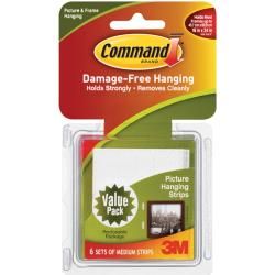 3m Command White Medium Picture Hanging Strips (pack Of 6)