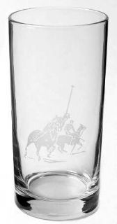 Ralph Lauren Polo Scene (No Safety Lip) Highball Glass   Etched Polo Players, No