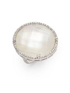 Mother Of Pearl Doublet Cocktail Ring   Mother Of Pearl