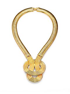 Kenneth Jay Lane Knotted Pendant Necklace   Gold